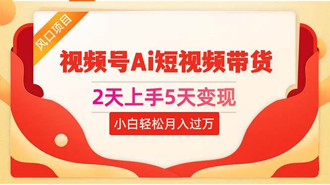 2天上手5天变现视频号Ai短视频带货0粉丝0基础小白轻松月入过万-云阁资源网