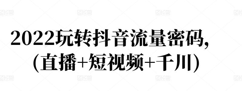 2022玩转抖音流量密码，(直播+短视频+千川)-云阁资源网