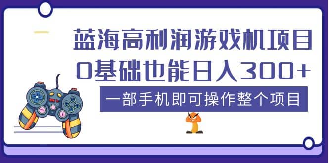 蓝海高利润游戏机项目，0基础也能日入300+。一部手机即可操作整个项目-云阁资源网