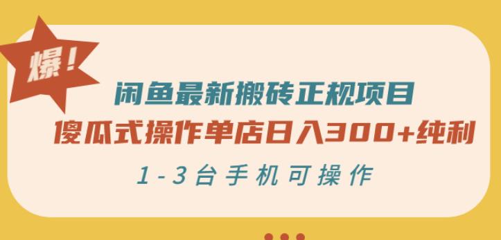 闲鱼最新搬砖正规项目：傻瓜式操作单店日入300+纯利，1-3台手机可操作-云阁资源网