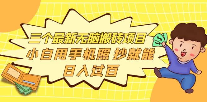 三个最新无脑搬砖项目，小白用手机照抄就能日入过百-云阁资源网