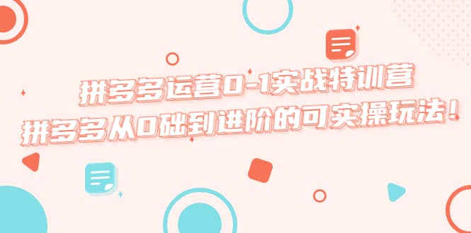 拼多多运营0-1实战特训营，拼多多从0础到进阶的可实操玩法-云阁资源网
