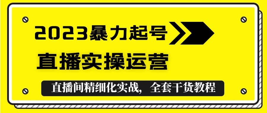 2023暴力起号+直播实操运营，全套直播间精细化实战，全套干货教程-云阁资源网