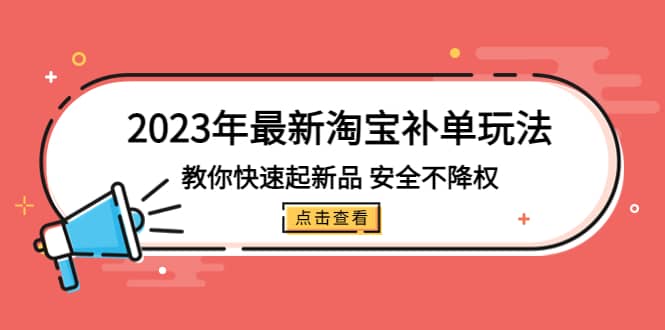 2023年最新淘宝补单玩法，教你快速起·新品，安全·不降权（18课时）-云阁资源网