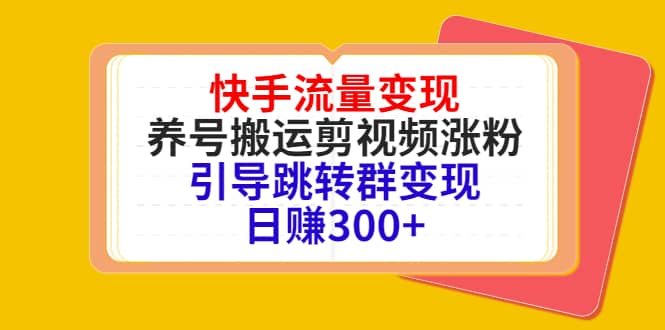 快手流量变现，养号搬运剪视频涨粉，引导跳转群变现日赚300+-云阁资源网