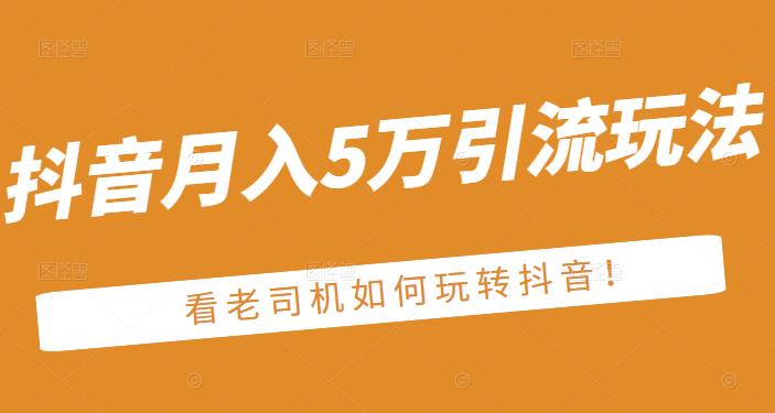 老古董·抖音月入5万引流玩法，看看老司机如何玩转抖音(附赠：抖音另类引流思路)-云阁资源网