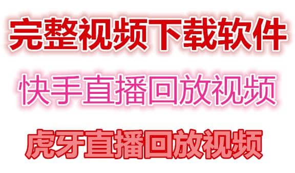 快手直播回放视频/虎牙直播回放视频完整下载(电脑软件+视频教程)-云阁资源网