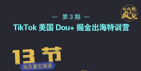 TikTok美国Dou+掘金出海特训营，美国dou+成功投放95%-云阁资源网