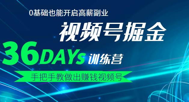【视频号掘金营】36天手把手教做出赚钱视频号，0基础也能开启高薪副业-云阁资源网