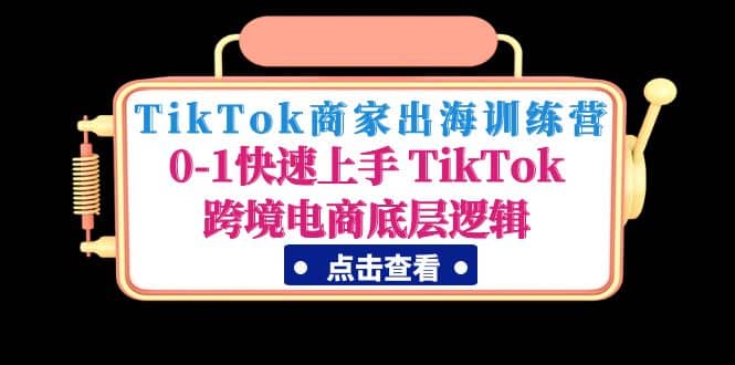 TikTok商家出海训练营：0-1快速上手 TikTok跨境电商底层逻辑(无水印)-云阁资源网