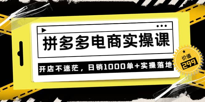 《拼多多电商实操课》开店不迷茫，日销1000单+实操落地（价值299元）-云阁资源网