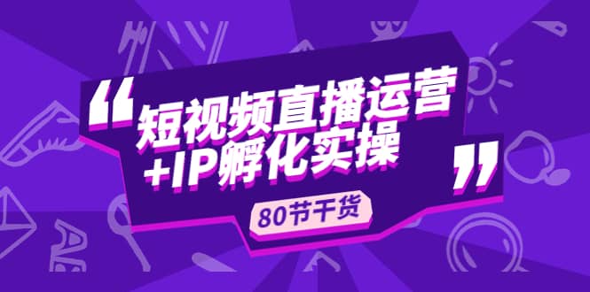 短视频直播运营+IP孵化实战：80节干货实操分享-云阁资源网