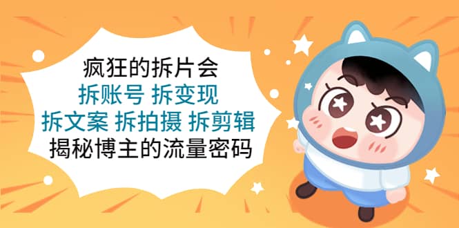 疯狂的拆片会：拆账号 拆变现 拆文案 拆拍摄 拆剪辑 揭秘博主的流量密码-云阁资源网