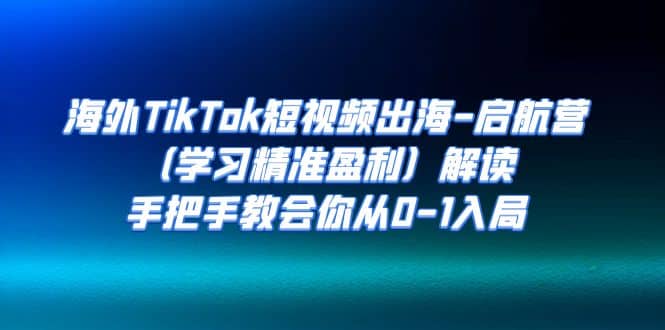 海外TikTok短视频出海-启航营（学习精准盈利）解读，手把手教会你从0-1入局-云阁资源网