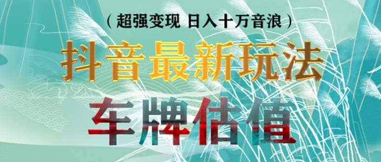 抖音最新无人直播变现直播车牌估值玩法项目 轻松日赚几百+【详细玩法教程】-云阁资源网