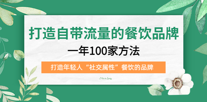 打造自带流量的餐饮品牌：一年100家方法 打造年轻人“社交属性”餐饮的品牌-云阁资源网