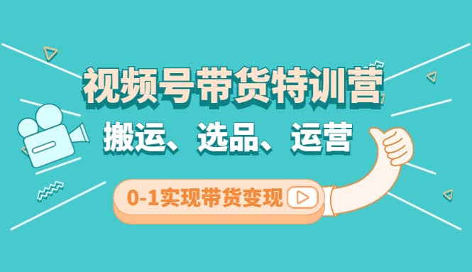 视频号带货特训营(第3期)：搬运、选品、运营、0-1实现带货变现-云阁资源网