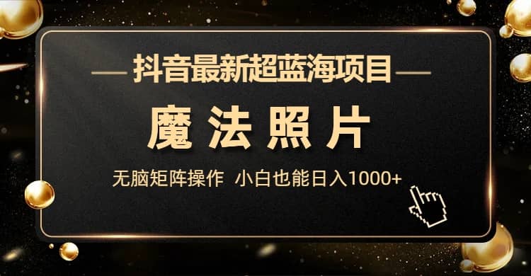抖音最新超蓝海项目，魔法照片，无脑矩阵操作，小白也能日入1000+-云阁资源网