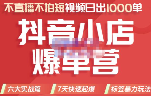 2022年抖音小店爆单营，不直播、不拍短视频、日出1000单，暴力玩法-云阁资源网