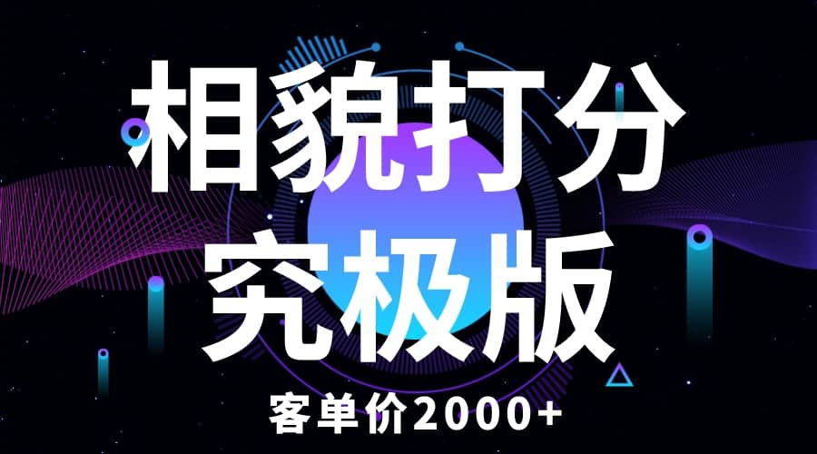 相貌打分究极版，客单价2000+纯新手小白就可操作的项目-云阁资源网