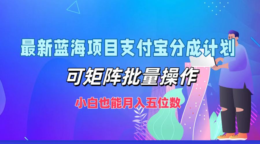 最新蓝海项目支付宝分成计划，小白也能月入五位数，可矩阵批量操作-云阁资源网