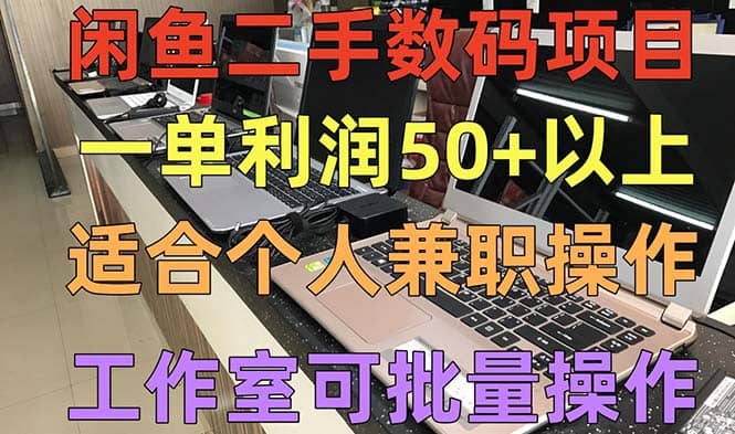 闲鱼二手数码项目，个人副业低保收入，工作室批量放大操作-云阁资源网