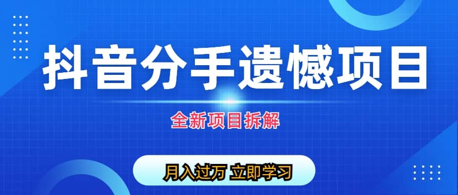 自媒体抖音分手遗憾项目私域项目拆解-云阁资源网