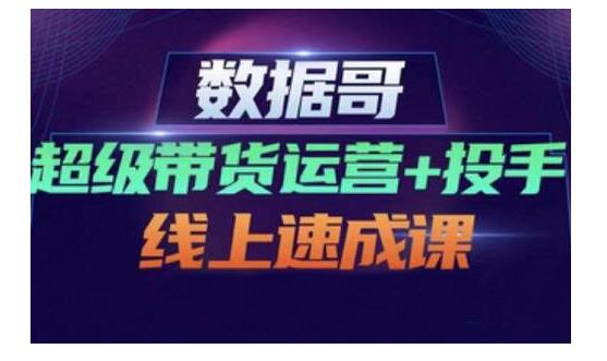 数据哥·超级带货运营+投手线上速成课，快速提升运营和熟悉学会投手技巧-云阁资源网