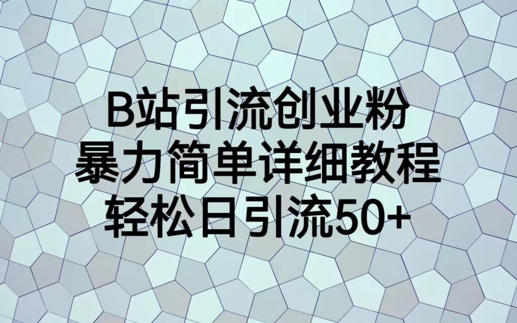 B站引流创业粉，暴力简单详细教程，轻松日引流50+-云阁资源网
