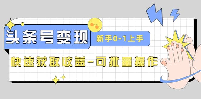 2023头条号实操变现课：新手0-1轻松上手，快速获取收益-可批量操作-云阁资源网