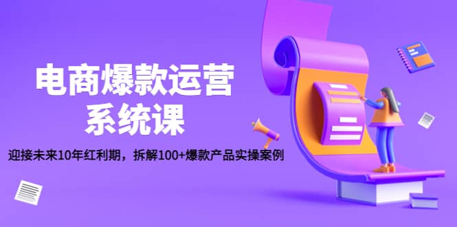 电商爆款运营系统课：迎接未来10年红利期，拆解100+爆款产品实操案例-云阁资源网
