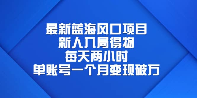 最新蓝海风口项目，新人入局得物，每天两小时，单账号一个月变现破万-云阁资源网