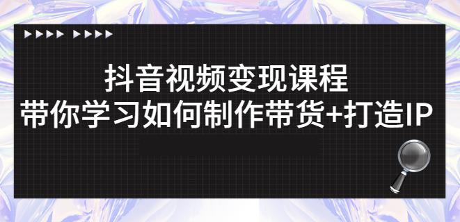 抖音短视频变现课程：带你学习如何制作带货+打造IP【41节】-云阁资源网