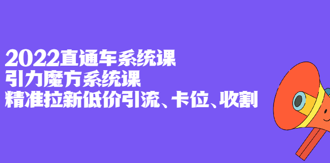2022直通车系统课+引力魔方系统课，精准拉新低价引流、卡位、收割-云阁资源网