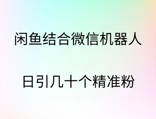 闲鱼结合微信机器人，日引几十个精准粉-云阁资源网