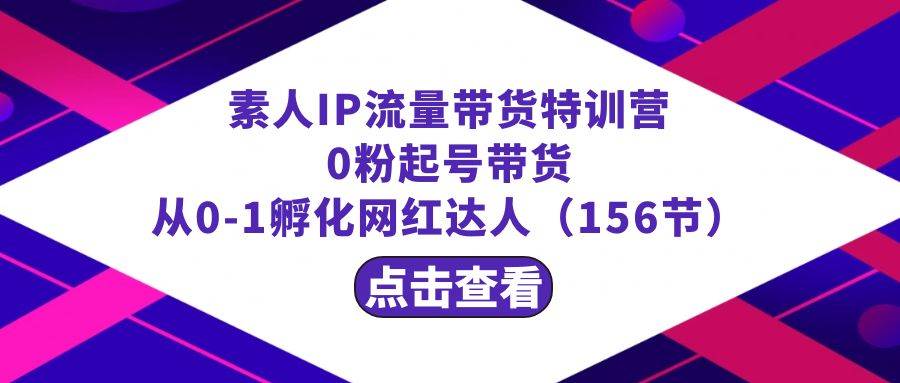 繁星·计划素人IP流量带货特训营：0粉起号带货 从0-1孵化网红达人（156节）-云阁资源网