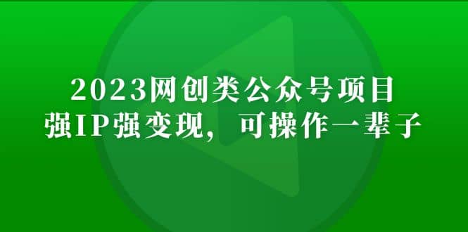 2023网创类公众号项目，强IP强变现，可操作一辈子-云阁资源网