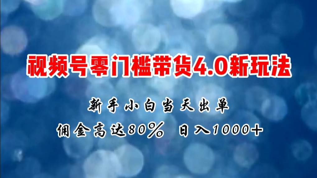 微信视频号零门槛带货4.0新玩法，新手小白当天见收益，日入1000+-云阁资源网