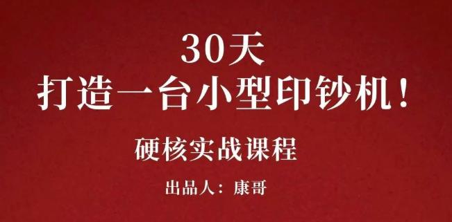 康哥30天打造一台小型印钞机：躺赚30万的项目完整复盘（视频教程）-云阁资源网