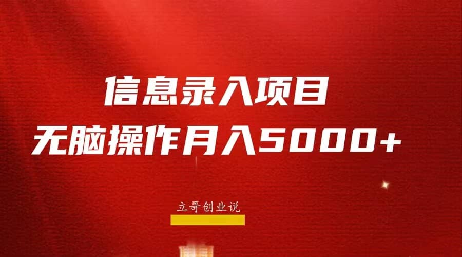 月入5000+，信息录入返佣项目，小白无脑复制粘贴-云阁资源网