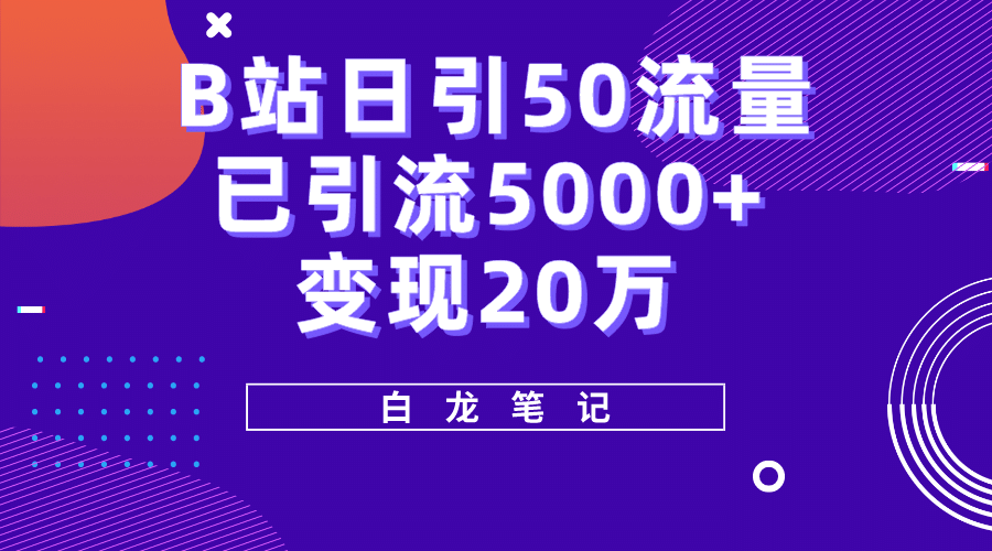 B站日引50+流量，实战已引流5000+变现20万，超级实操课程-云阁资源网