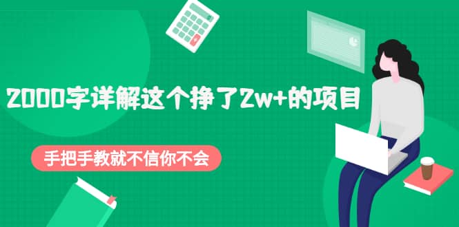 2000字详解这个挣了2w+的项目，手把手教就不信你不会【付费文章】-云阁资源网