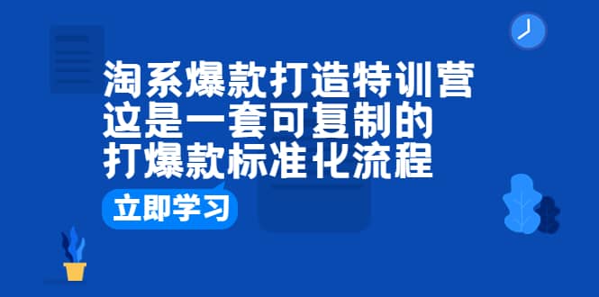 淘系爆款打造特训营：这是一套可复制的打爆款标准化流程-云阁资源网