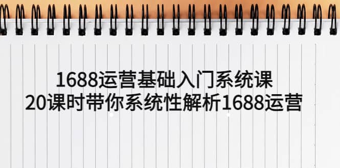 1688运营基础入门系统课，20课时带你系统性解析1688运营-云阁资源网