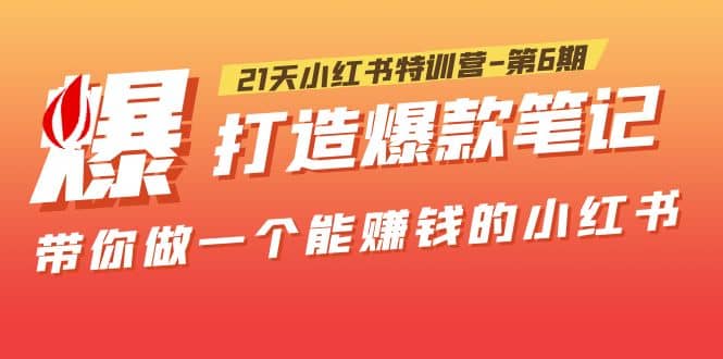 21天小红书特训营-第6期，打造爆款笔记，带你做一个能赚钱的小红书-云阁资源网