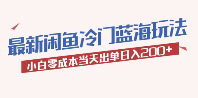 2023最新闲鱼冷门蓝海玩法，小白零成本当天出单日入200+-云阁资源网