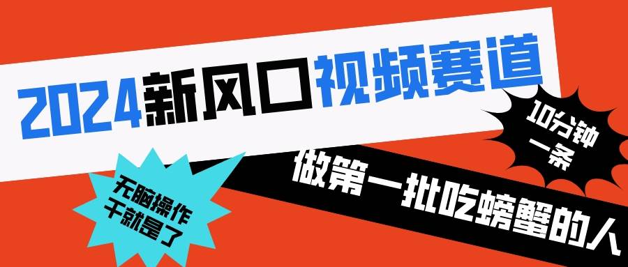 2024新风口视频赛道 做第一批吃螃蟹的人 10分钟一条原创视频 小白无脑操作1-云阁资源网
