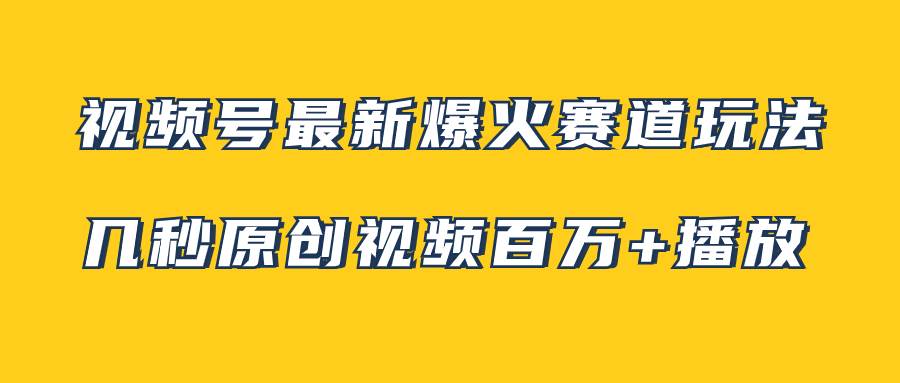 视频号最新爆火赛道玩法，几秒视频可达百万播放，小白即可操作（附素材）-云阁资源网