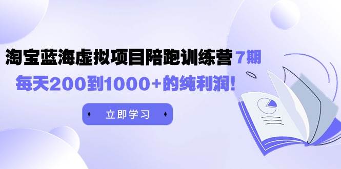 黄岛主《淘宝蓝海虚拟项目陪跑训练营7期》每天200到1000+的纯利润-云阁资源网