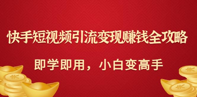 快手短视频引流变现赚钱全攻略：即学即用，小白变高手（价值980元）-云阁资源网